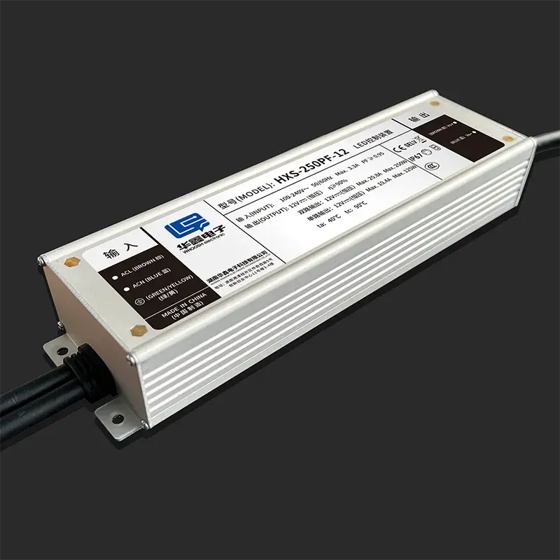 CE 48V 250W IP67 36V 24V واٹر پروف ایل ای ڈی ٹرانسفارمر عیسوی کی تعمیل کریں